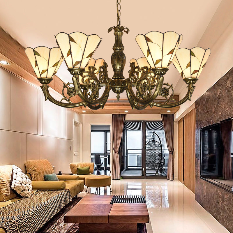Classic Hand Cut Glass Beige Pendant Chandelier With Scalloped Edge
Note: Its Important To Include