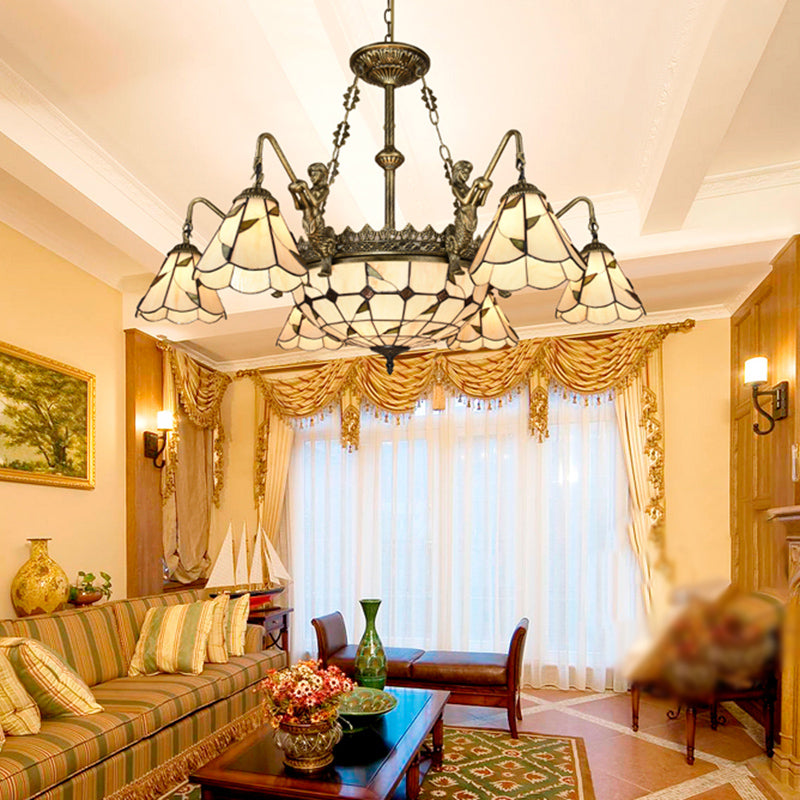 Classic Hand Cut Glass Beige Pendant Chandelier With Scalloped Edge
Note: Its Important To Include