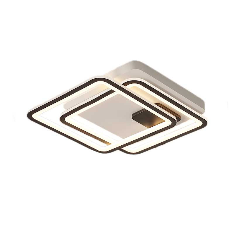 Contemporary Black 2-Tier Led Ceiling Flush Mount - 18’/23’ Wide | Warm/White Light