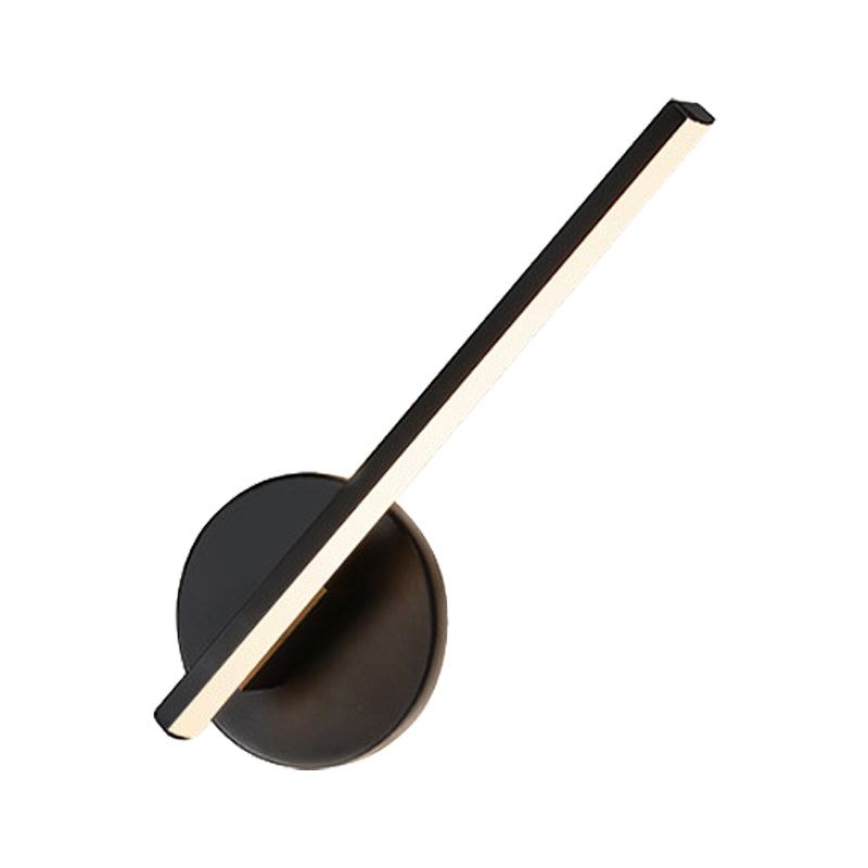 Minimal Black/White Linear Led Wall Lamp For Bedroom With Warm/White Light