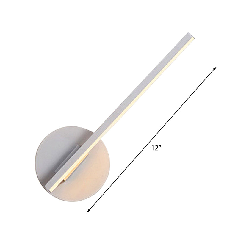 Minimal Black/White Linear Led Wall Lamp For Bedroom With Warm/White Light