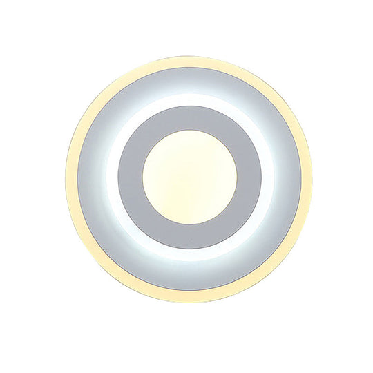 Minimal Acrylic Led Wall Sconce Light - Round/Square Energy-Saving White/Warm Lighting
