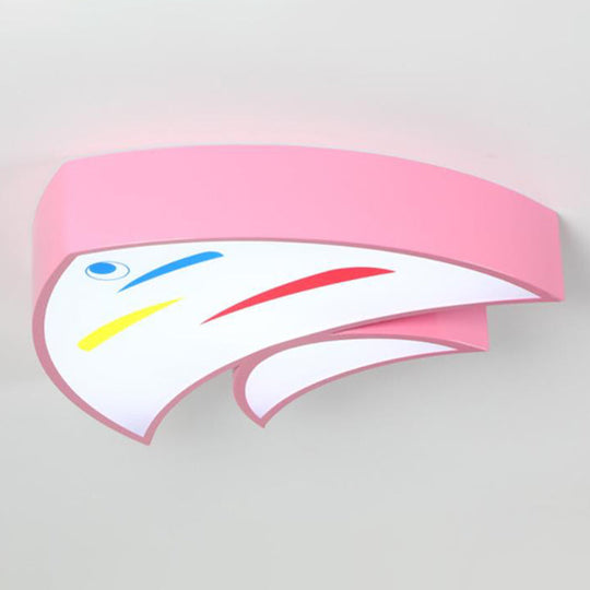 Tropical Fish Led Flush Mount Lighting For Kids Kindergarten: A Bright And Fun Addition! Pink / Warm