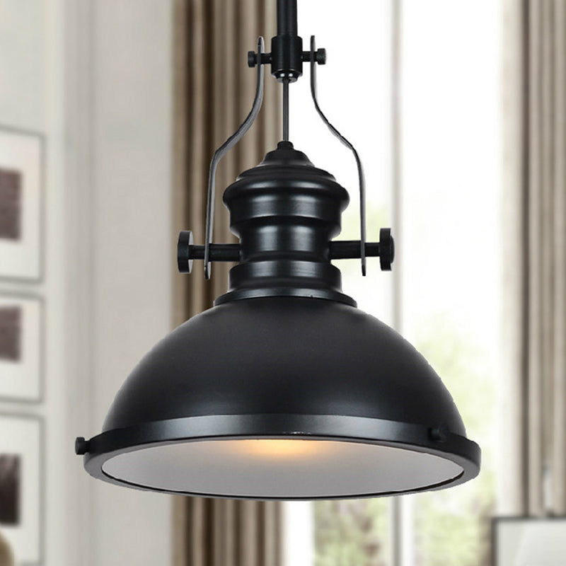 Loft Style Iron Pendant Lighting: Pot Cover 1-Light Hanging Fixture For Restaurants