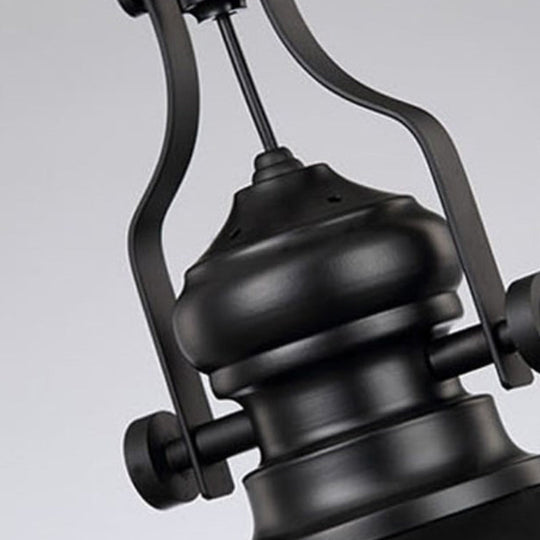 Loft Style Iron Pendant Lighting: Pot Cover 1-Light Hanging Fixture For Restaurants