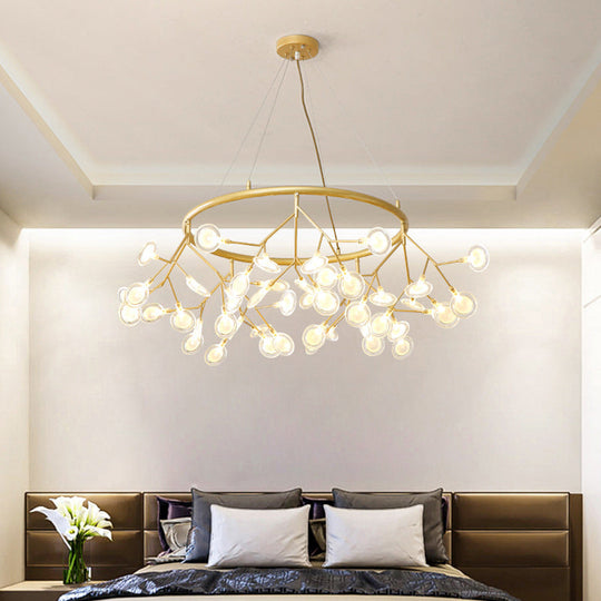 Modern Sputnik Firefly Chandelier - Minimalist Acrylic Led Pendant Light For Living Room