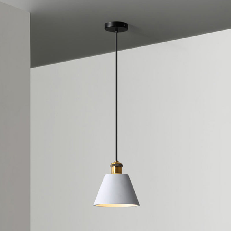 Modern Geometric Pendant Light - Stylish Resin-Cement Suspension Fixture For Dining Room Grey /