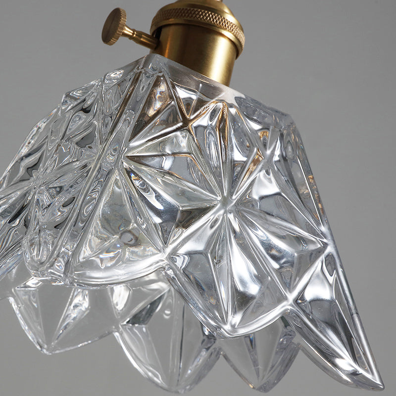 Scalloped Glass Pendant Light For Simple Dining Room Elegance