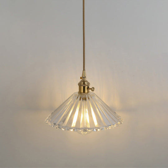 Clear Glass Pendant Lighting Fixture With Simplicity Shaded Hanging Light / I