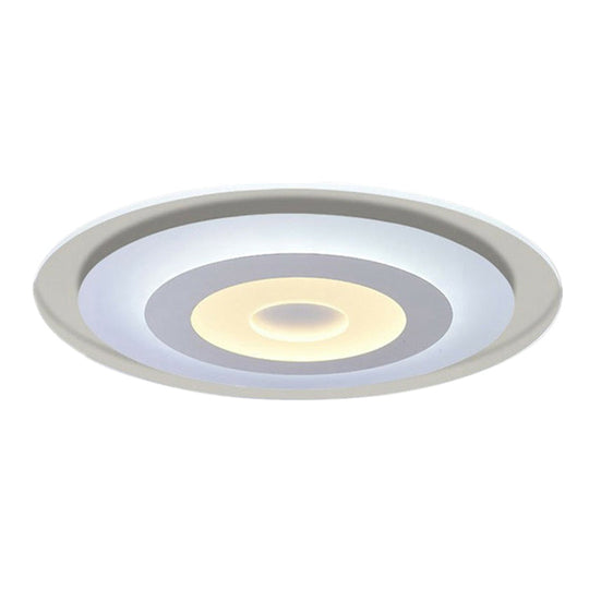 Minimalist White Acrylic Led Flush Mount Ceiling Light With Extra-Thin Round Design