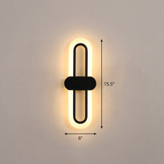 Modern Led Wall Sconce Light Fixture - Acrylic Black / Small Warm