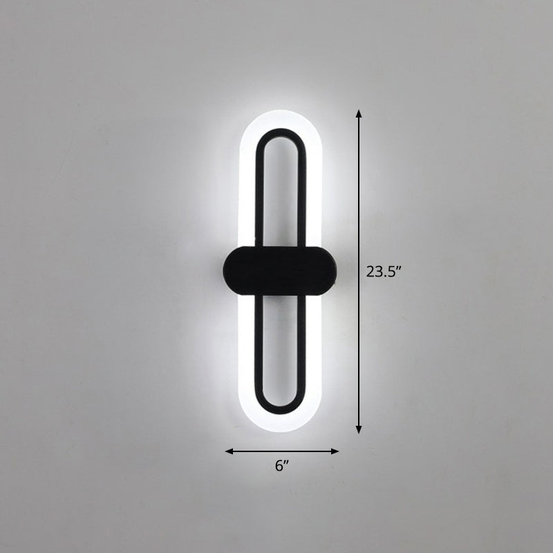 Modern Led Wall Sconce Light Fixture - Acrylic Black / Large White