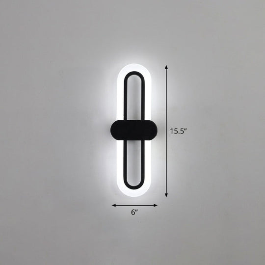 Modern Led Wall Sconce Light Fixture - Acrylic Black / Small White