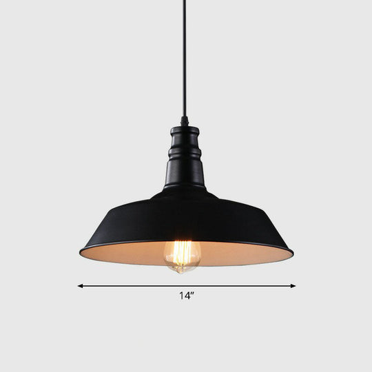 Sleek Iron Dome Pendant Light Fixture With Simplicity Design - Ideal For Restaurants (1 Bulb) Black
