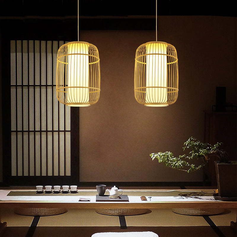 Bamboo Birdcage Pendant Light - Minimalist Design For Restaurants And Ceilings