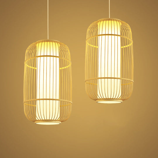 Bamboo Birdcage Pendant Light - Minimalist Design For Restaurants And Ceilings