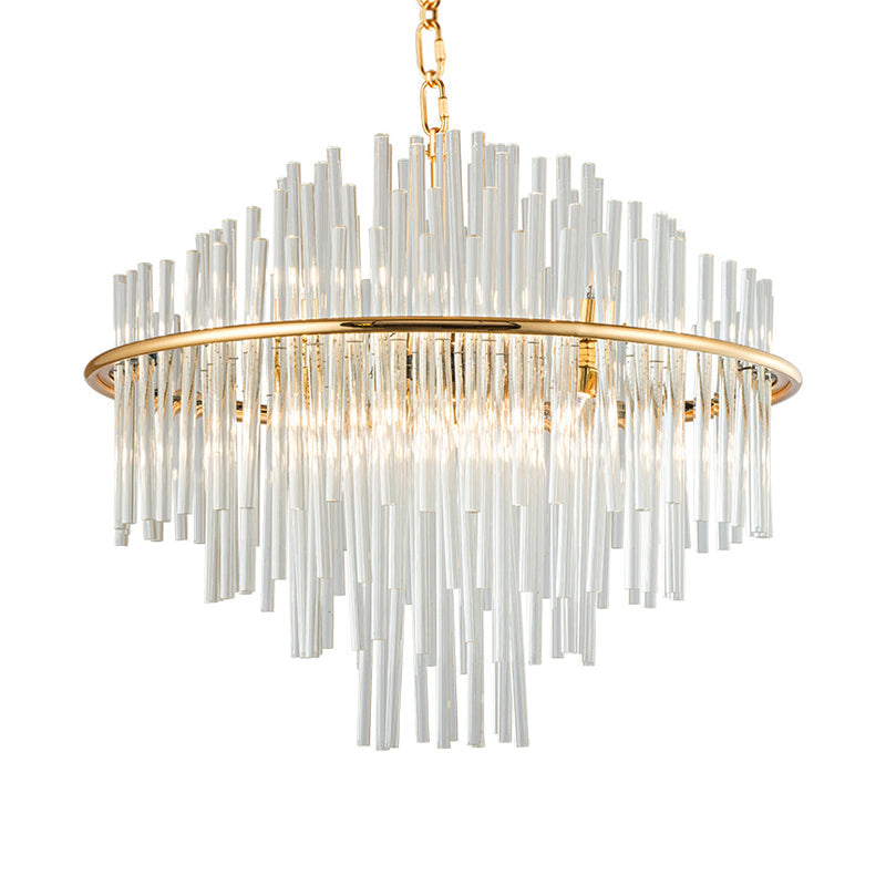 Traditional Crystal Chandelier Pendant Light - Elegant 4 Tiers Multiple Width & Options Gold