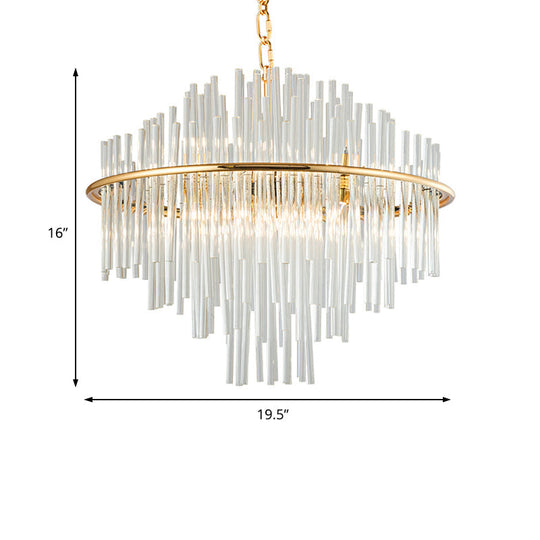 Traditional Crystal Chandelier Pendant Light - Elegant 4 Tiers Multiple Width & Options Gold