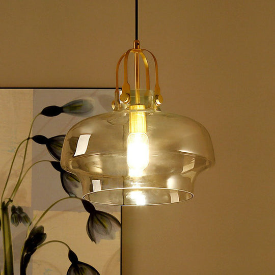 Postmodern Glass Pot-Shaped Pendant Ceiling Light For Dining Room