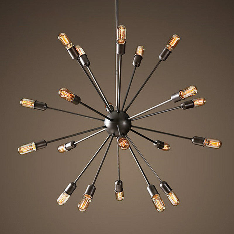 Modern Black Metal Burst Pendant Ceiling Light With Loft Style Design For Living Room 20 /