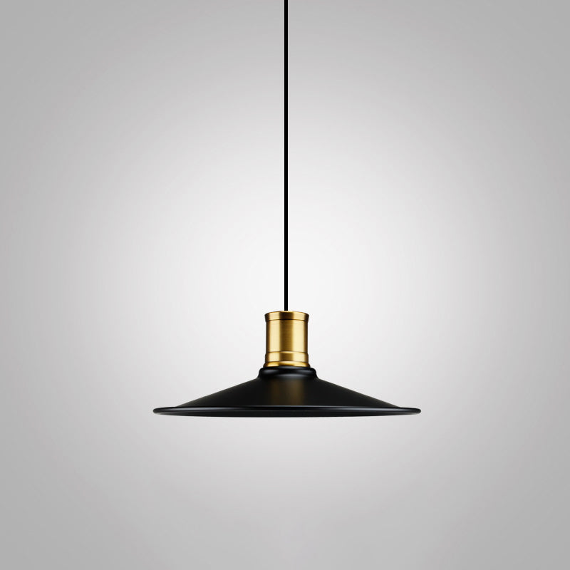 Modern Metal Black Pendant Light With Geometric Shade - Single Bulb Industrial Hanging Fixture / C