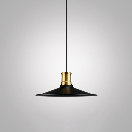 Modern Metal Black Pendant Light With Geometric Shade - Single Bulb Industrial Hanging Fixture / C