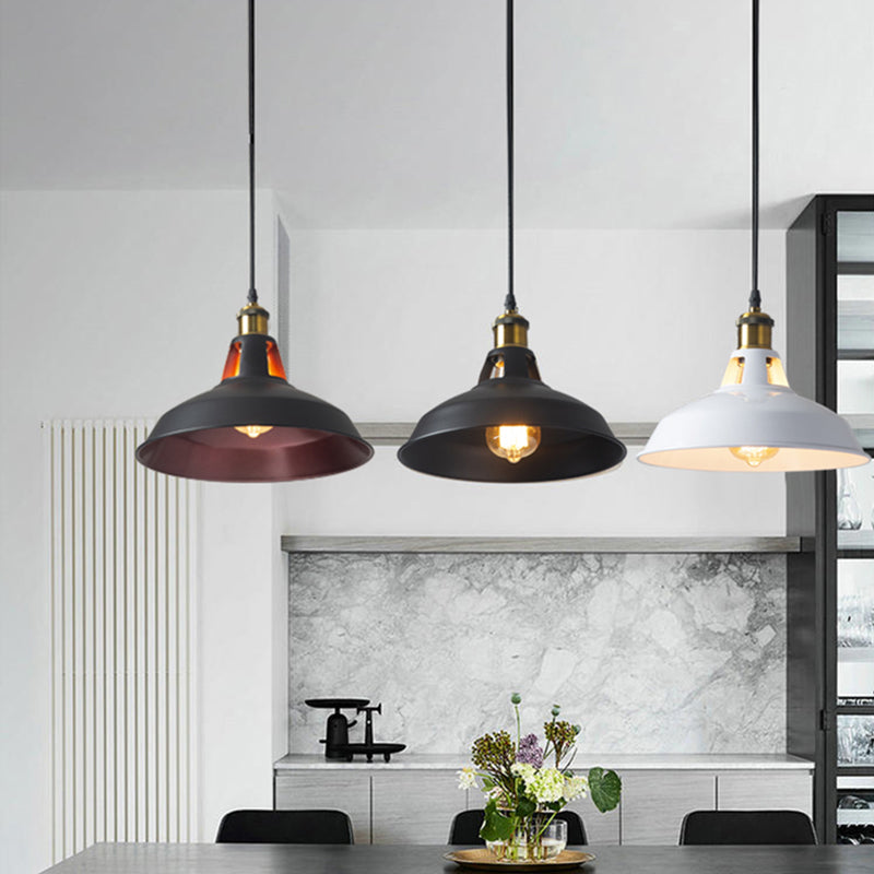 Rustic Pot-Lid Pendant Light With Venting Hole – Ideal For Bars