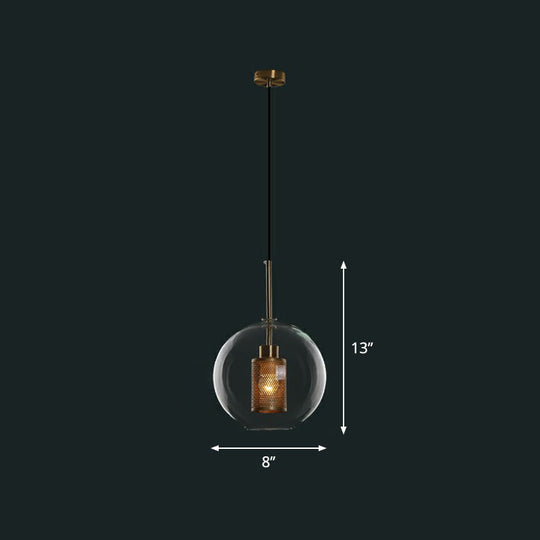 1-Light Clear Glass Shade Pendant - Simple And Stylish Hanging Light Fixture For Restaurants / D