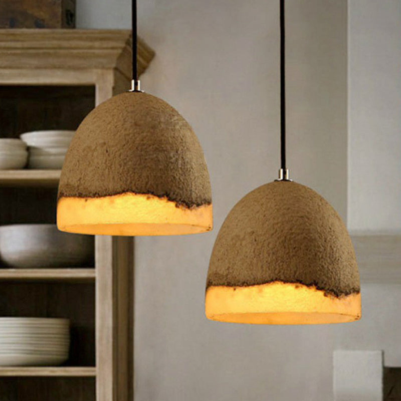 Nordic Cement Ceiling Pendant Light - Bell Shaped Grey Ideal For Dining Rooms 1 Bulb Included