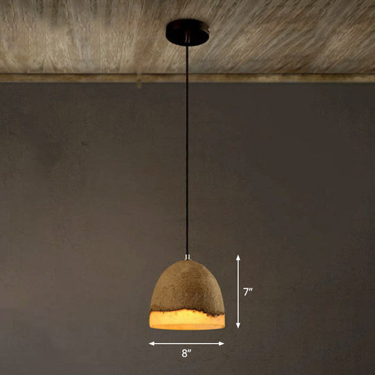 Nordic Cement Bell Shaped Pendant Light With Grey Finish - Ideal For Dining Rooms