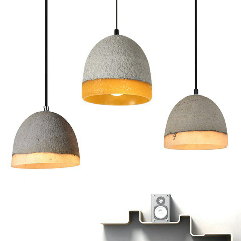 Nordic Cement Ceiling Pendant Light - Bell Shaped Grey Ideal For Dining Rooms 1 Bulb Included