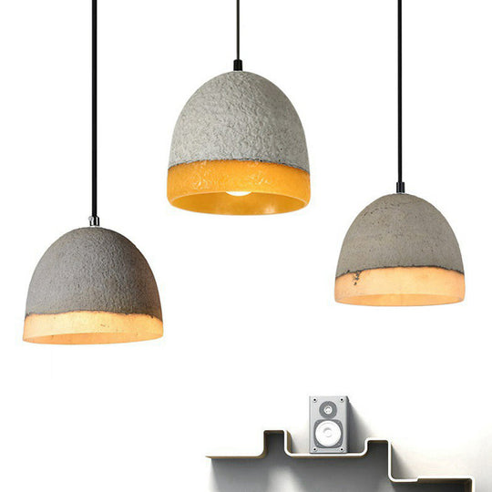 Nordic Cement Bell Shaped Pendant Light With Grey Finish - Ideal For Dining Rooms