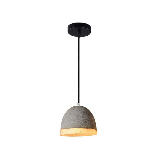 Nordic Cement Ceiling Pendant Light - Bell Shaped Grey Ideal For Dining Rooms 1 Bulb Included