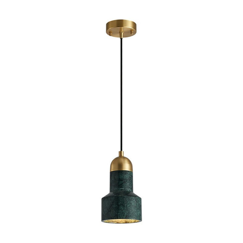 Postmodern Marble Grenade Pendant With Single Bulb For Stylish Table Lighting