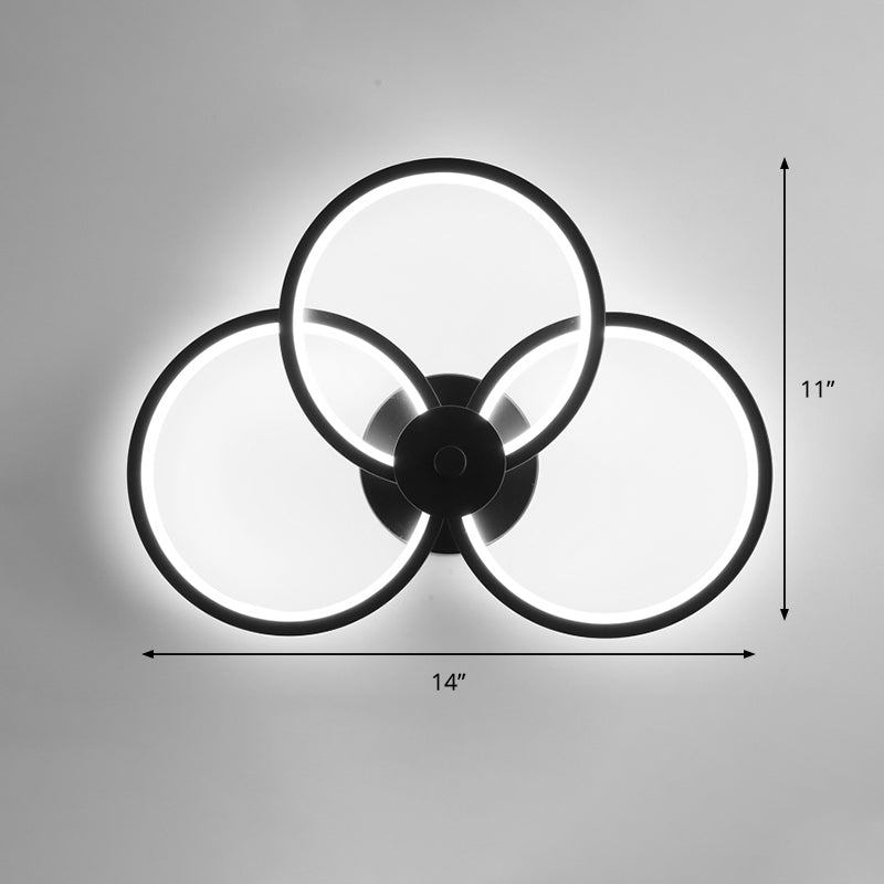 Sleek Acrylic Loop Led Wall Sconce - Stylish Bedroom Light Fixture Black / White C