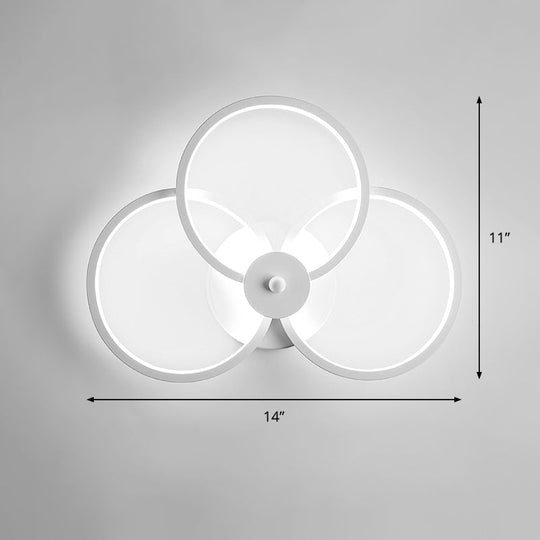 Sleek Acrylic Loop Led Wall Sconce - Stylish Bedroom Light Fixture White / C