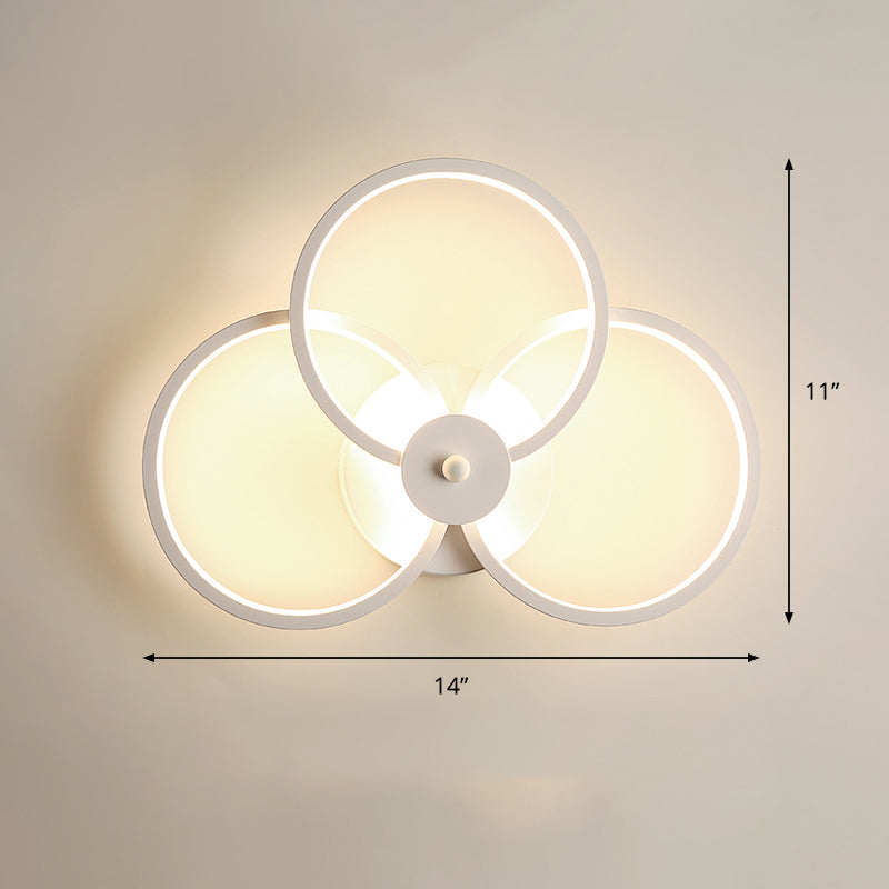 Sleek Acrylic Loop Led Wall Sconce - Stylish Bedroom Light Fixture White / Remote Control Stepless