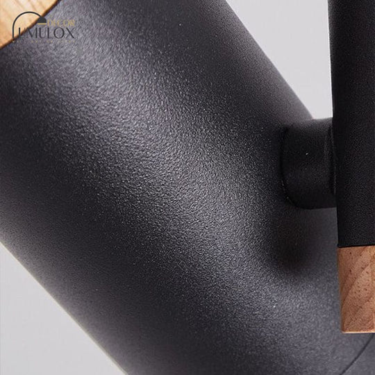 Nordic Tubular Metallic Spotlight With Wood Cap Ceiling Lamp