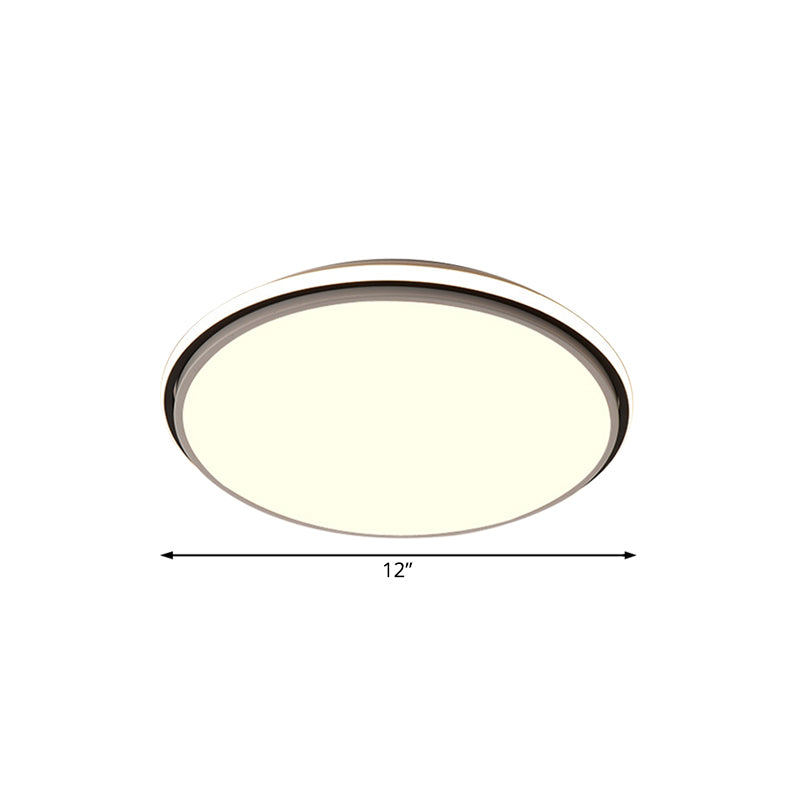 Modern Circular Flush Mount Led Fixture White/Warm Light Acrylic Design - 12/16/19.5 Wide
