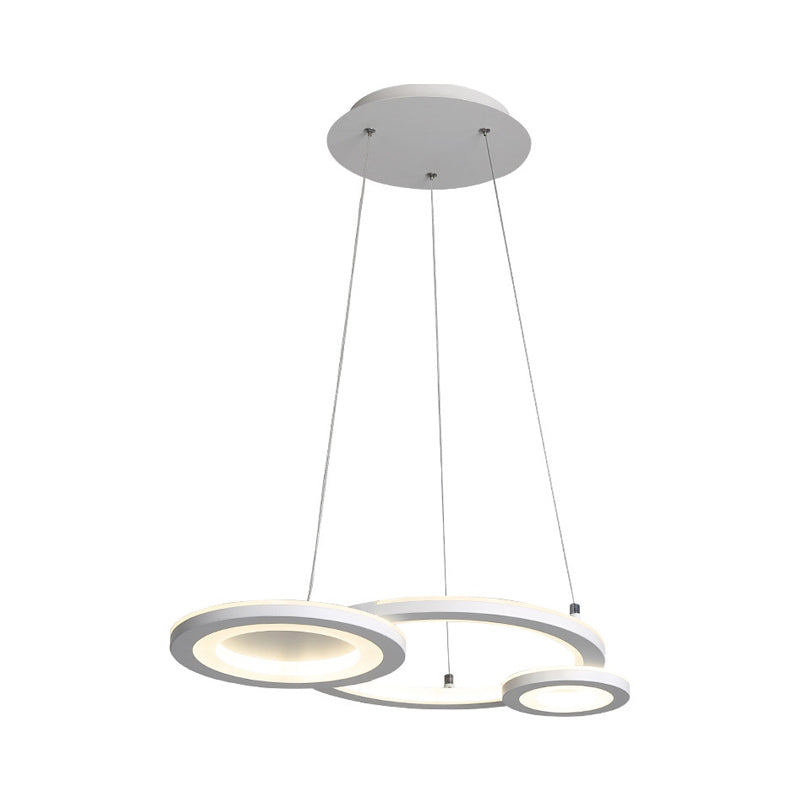 Modern Led Acrylic Chandelier For Dining Room In White/Warm Light