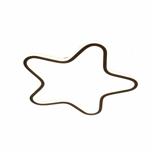 Simplicity Star Flush Mount Led Ceiling Light For Kids Room In Black Acrylic