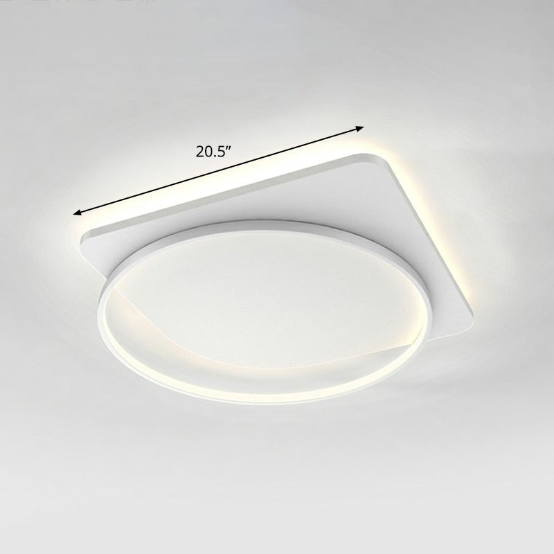 Sleek Acrylic Loop Ceiling Lamp: Simplicity Meets Led Flush-Mount Light Fixture For Aisles White /