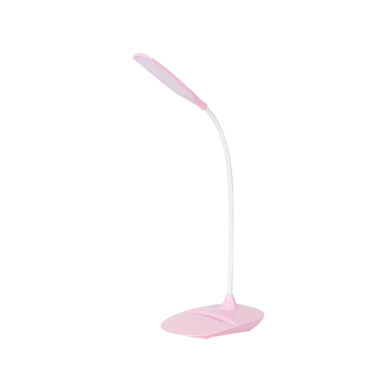 Contemporary Blue/Pink/White Led Desk Lamp Stylish Plastic Table For Bedside Study