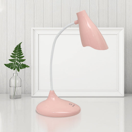 Nordic Bell-Shaped Led Desk Lamp: Touch-Sensitive With Usb Charging Port Blue/Green/Pink/White