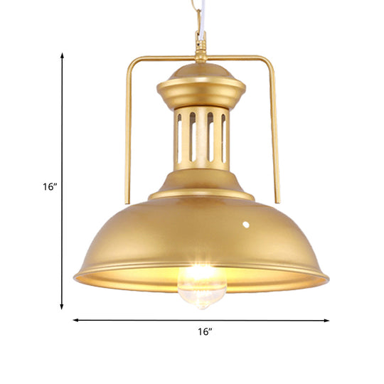 13/16 Wide Barn Shade Pendant Light: Industrial Gold-Style Hanging Lamp For Tables