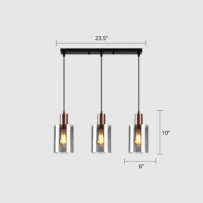 Modern Rose Gold Cluster Pendant Light With Smoked Glass Ideal For Restaurants Smoke Gray / 23.5’