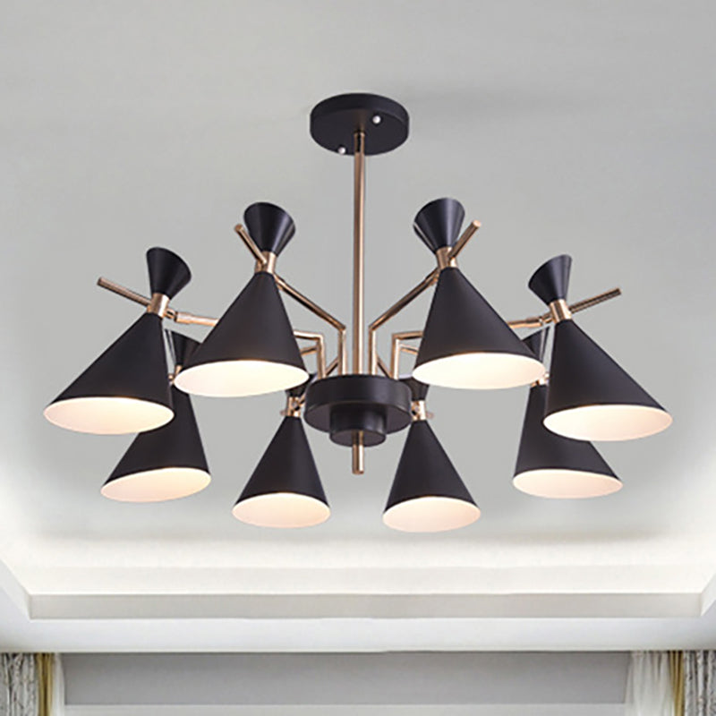 Modern Metal Horn Shade Pendant Lamp - 8 Lights For Living Room