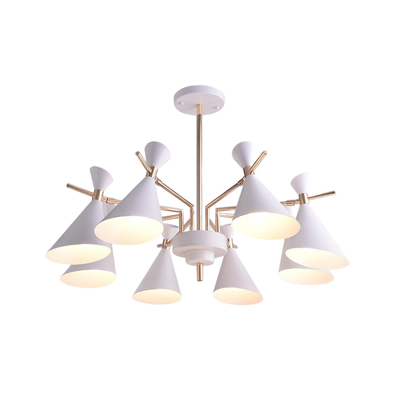 Modern Metal Horn Shade Pendant Lamp - 8 Lights For Living Room