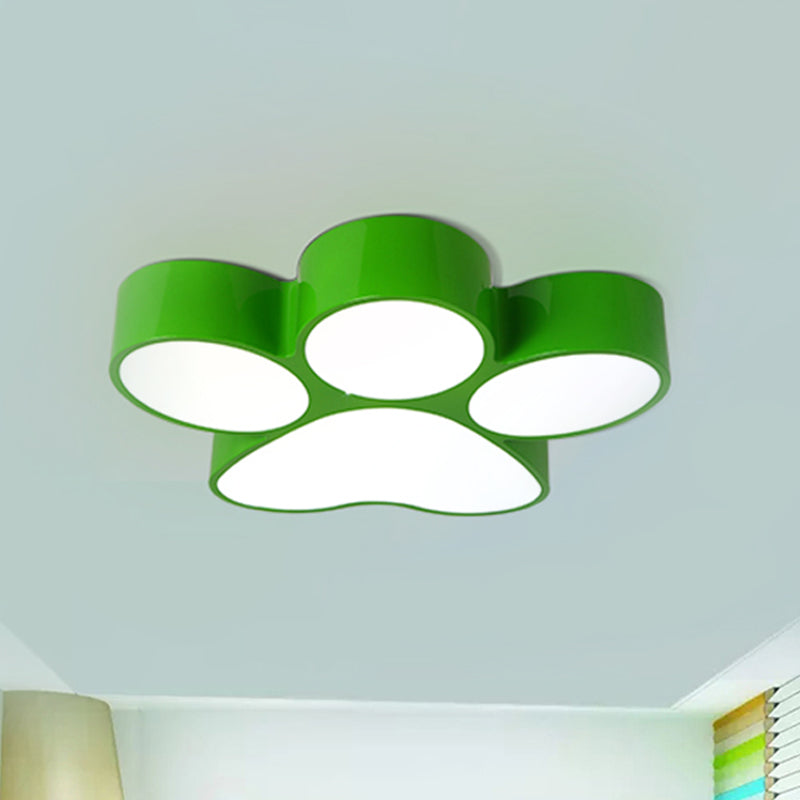 Hallway Home Paw Led Flushmount Ceiling Light - Acrylic Kids’ Lovely Design