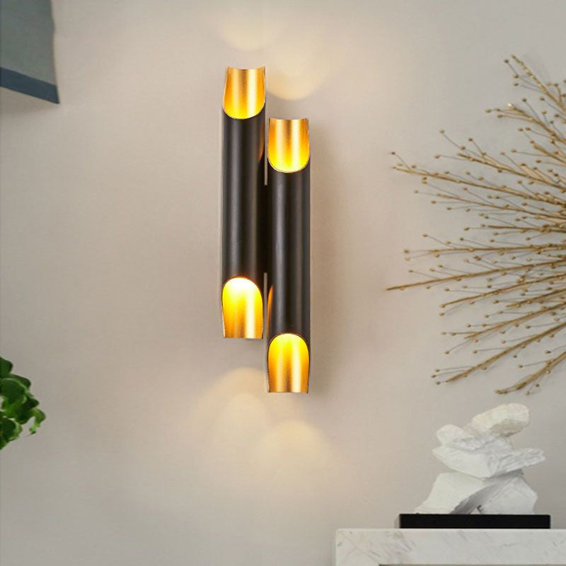 Modern Tubular Aluminum Wall Sconce For Living Room Lighting 2 / Black
